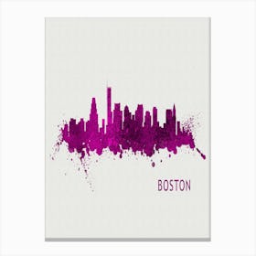 Boston Massachusetts City Purple Canvas Print