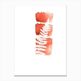 Orange Fall Fern Leaf Canvas Print