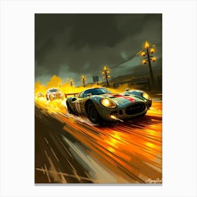 Racing Car At Night Canvas Print