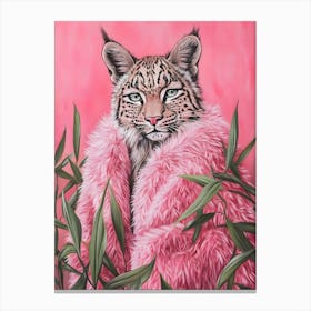 Lynx In Pink Fur Canvas Print