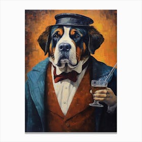 Gangster Dog Saint Bernard Canvas Print