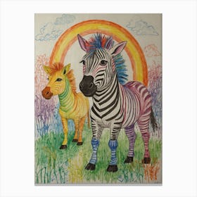 Rainbow Zebras 4 Canvas Print