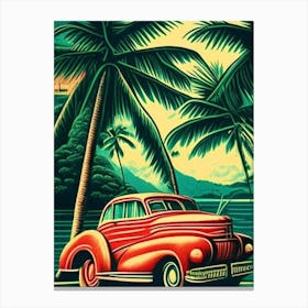 Bocas Del Toro Panama Vintage Sketch Tropical Destination Canvas Print