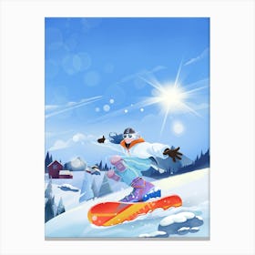 Snowboarder In The Snow Canvas Print