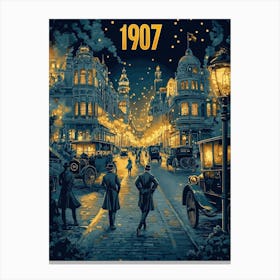 Aihrgdesign A Nostalgic Poster Of A Bustling 1907 City Street 17376e47 E700 48dd Bb18 5e4634707419 0 Canvas Print