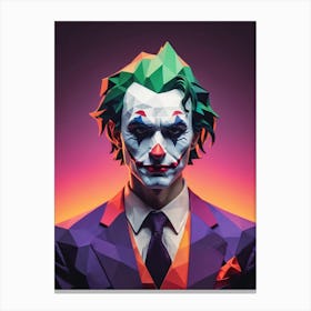 Joker Portrait Low Poly Geometric (18) Canvas Print