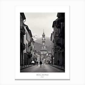 Poster Of Bolzano, Italy, Black And White Analogue Photography 2 Canvas Print