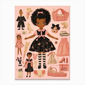 Vintage Paper Doll Kitsch 1 Canvas Print