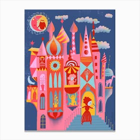 Pink Fairytale Castle Canvas Print
