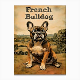 French Bulldog Vintage Canvas Print