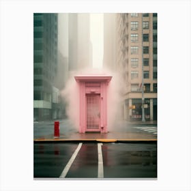 Pink Telephone Booth Canvas Print