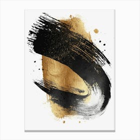 Black And Gold Brush Strokes 12 Canvas Print