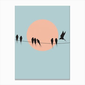 Birds On A Wire Canvas Print