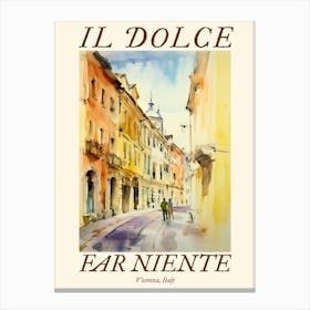 Il Dolce Far Niente Vicenza, Italy Watercolour Streets 1 Poster Canvas Print