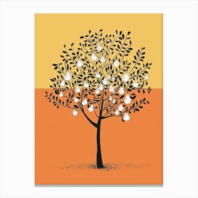 Pear Tree Minimalistic Drawing 4 Canvas Print