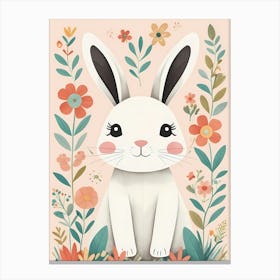 Floral Cute Baby Bunny Nursery (29) Canvas Print