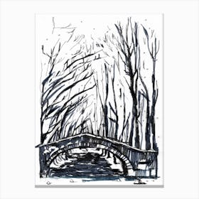 Bridge In Winter Canvas Print