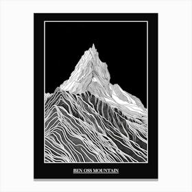 Ben Oss Mountain Line Drawing 3 Poster Canvas Print