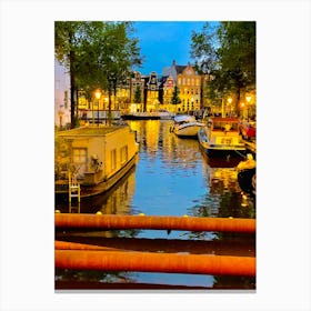 Amsterdam Canals At Dusk Canvas Print