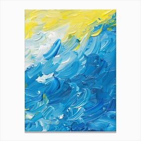 Blue And Yellow Waves Canvas Print