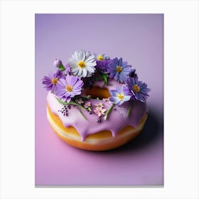 Donut With Flowers Canvas Print