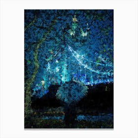 London Tower Bridge Rain Oil Digital Painting Canvas Print