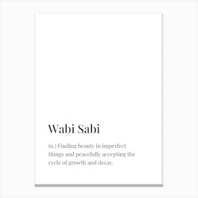 Wabi Sabi Definition Canvas Print