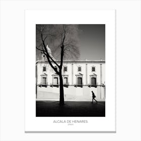 Poster Of Alcala De Henares, Spain, Black And White Analogue Photography 4 Canvas Print