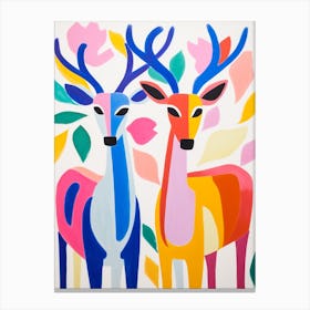 Colourful Kids Animal Art Deer Canvas Print
