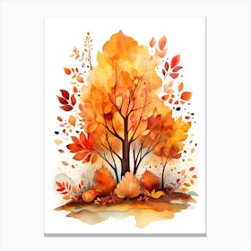 Cute Autumn Fall Scene 59 Canvas Print