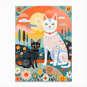 Cats In The Meadow Canvas Print