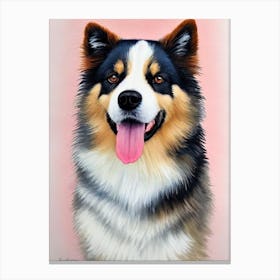 Finnish Lapphund 2 Watercolour dog Canvas Print