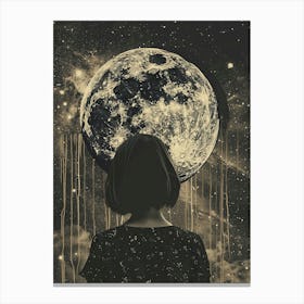 Girl Moon Canvas Print