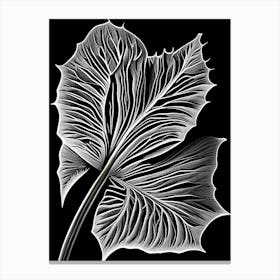 Papaya Leaf Linocut 1 Canvas Print