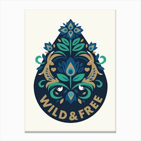 Wild And Free Nature Teal Canvas Print