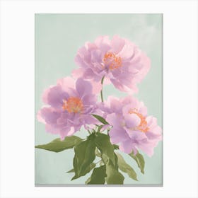Lilac Flowers Acrylic Painting In Pastel Colours 2 Canvas Print