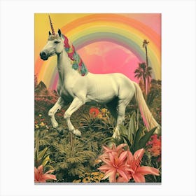 Kitsch Unicorn Rainbow Collage 3 Canvas Print