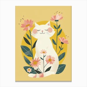 Cat With Flowers 9 Canvas Print