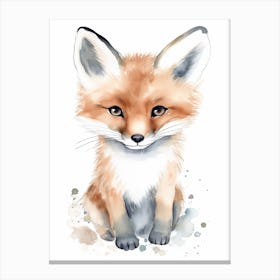 Baby Fox Watercolour Nursery 2 Canvas Print