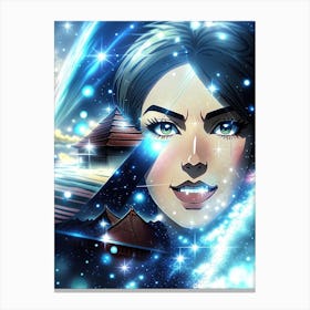 Girl In Space 1 Canvas Print