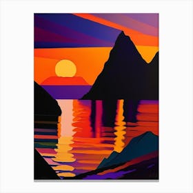 Rocky River Geometric Sunset Canvas Print