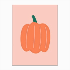 Pumpkin On A Pink Background Canvas Print