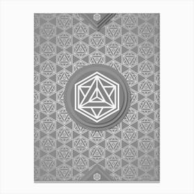 Geometric Glyph Sigil with Hex Array Pattern in Gray n.0017 Canvas Print