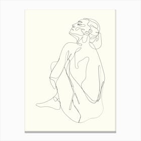 Single Line Drawing Monoline Hand Drawing Aesthetic Illustration 4 Canvas Print