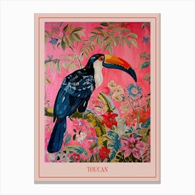 Floral Animal Painting Toucan 1 Poster Canvas Print