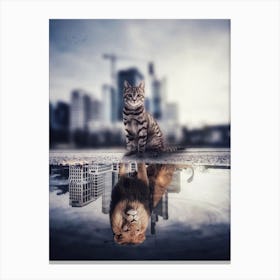 The Lion City Puddle Reflection Canvas Print