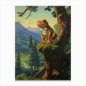 Tree Frog Art Nouveau Canvas Print