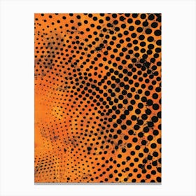 Abstract Polka Dots Orange Canvas Print