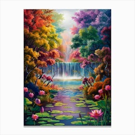 Waterfall In The Forest 10 Canvas Print