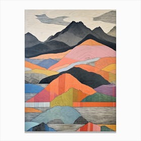 Ben Vorlich Scotland 2 Colourful Mountain Illustration Canvas Print